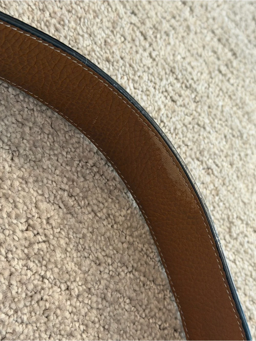 Hermes Men's Black Leather Belt with Gold H Buckle sz 32